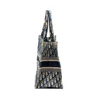 DIOR MEDIUM BOOK TOTE DIOR OBLIQUE EMBROIDERY BLUE