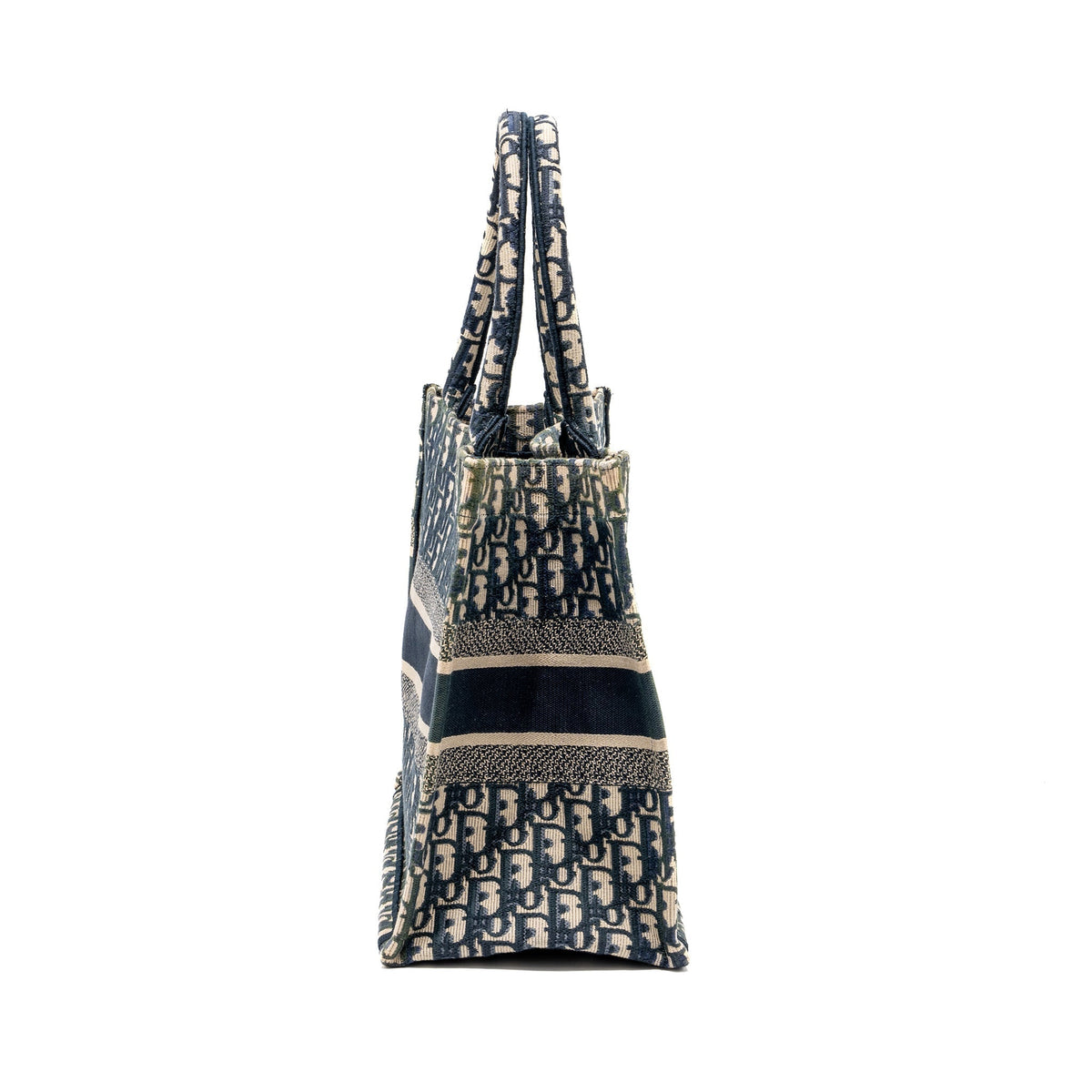 DIOR MEDIUM BOOK TOTE DIOR OBLIQUE EMBROIDERY BLUE