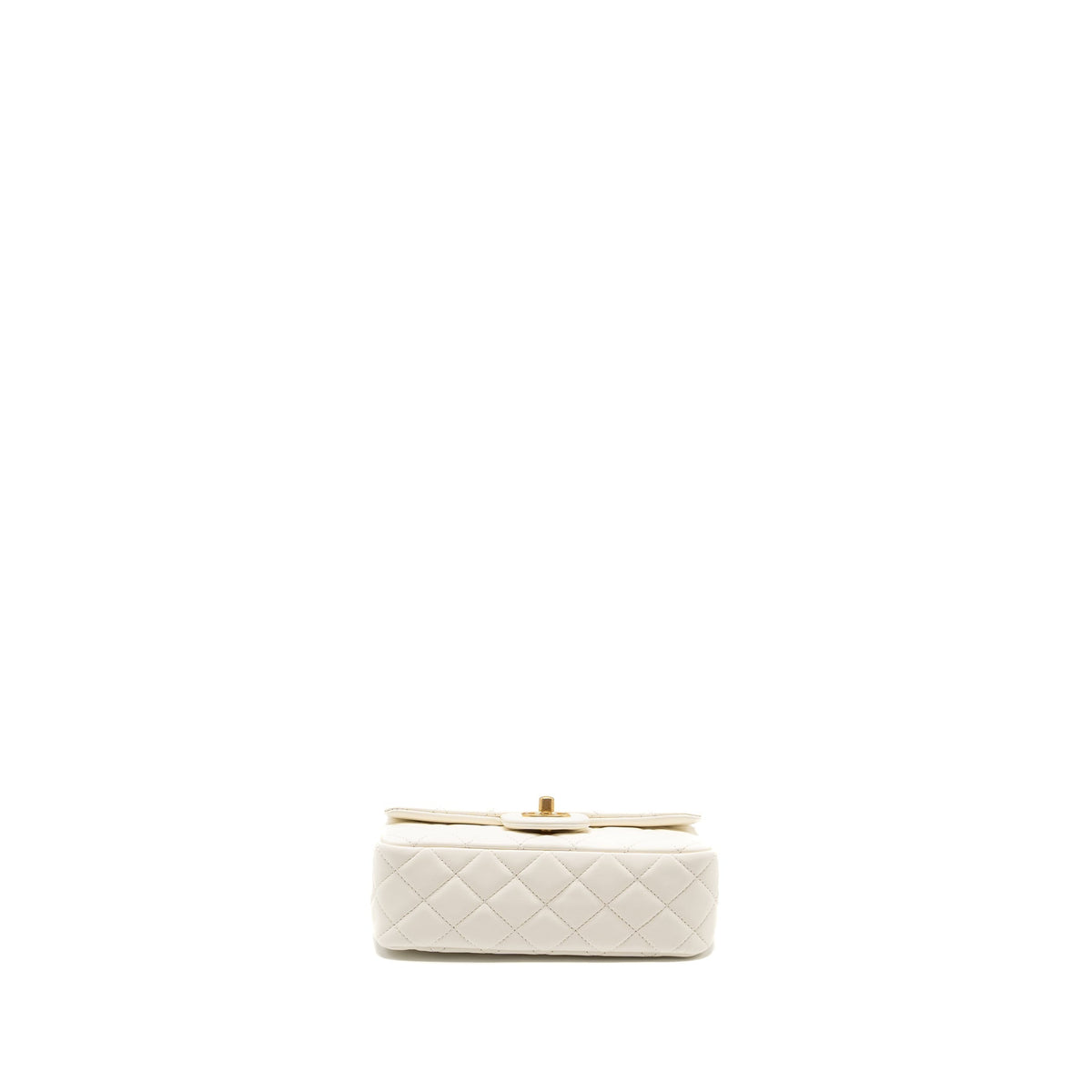 CHANEL 22C PEARL CRUSH MINI RECTANGULAR FLAP BAG LAMBSKIN WHITE GHW (MICROCHIP)