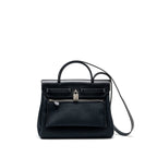 HERMES HERBAG 31 ZIP BAG CANVAS/HUNTER BLACK SHW