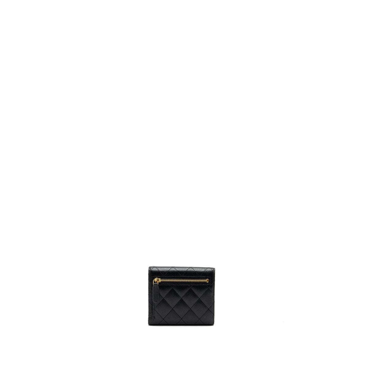 CHANEL CLASSIC COMPACT WALLET CAVIAR BLACK GHW (MICROCHIP)
