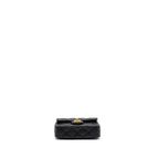 CHANEL 24P COCO LOVE MINI FLAP BAG ADJUSTABLE CHAIN CAVIAR BLACK BRUSH GHW (MICROCHIP)