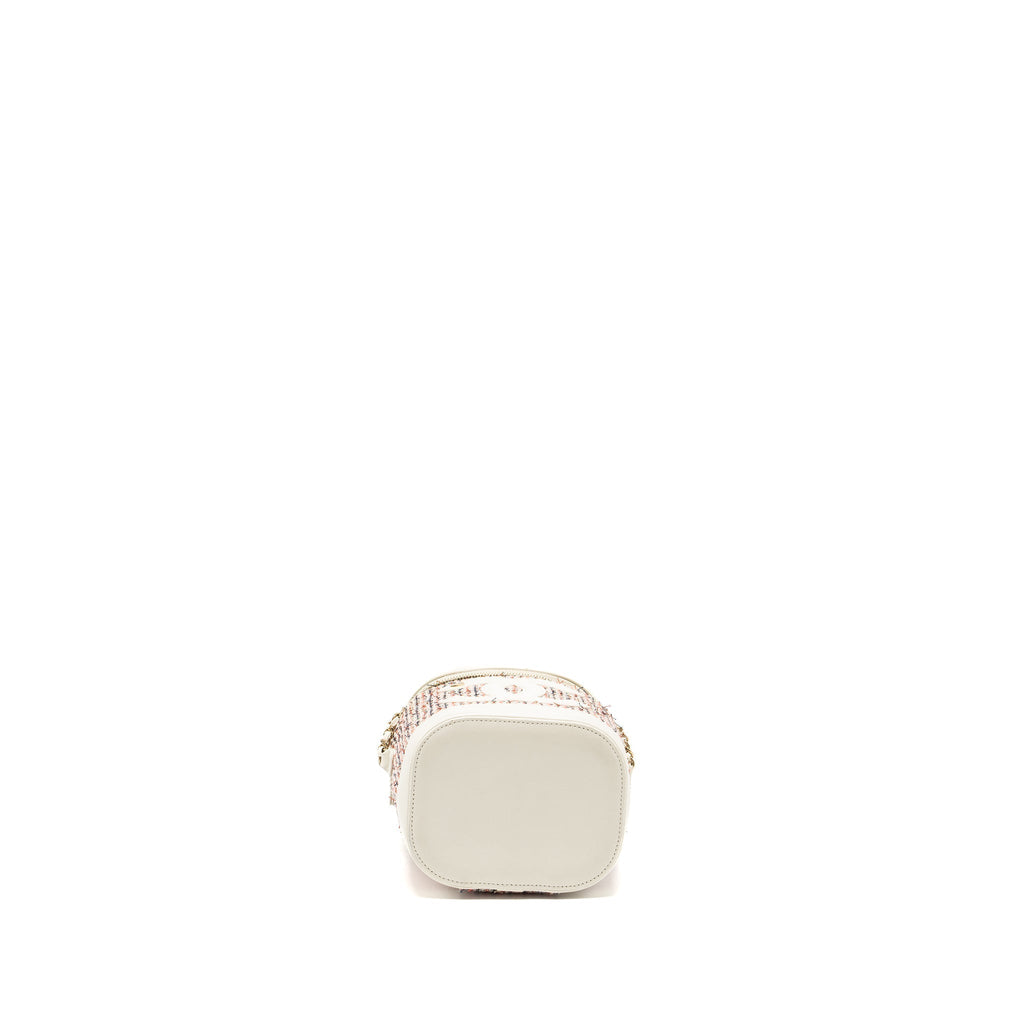 CHANEL TOP HANDLE VANITY CASE WITH CHAIN TWEED MULTICOLOUR WHITE LGHW