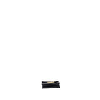PRADA CARD HOLDER WITH SHOULDER STRAP SAFFIANO LEATHER BLACK GHW