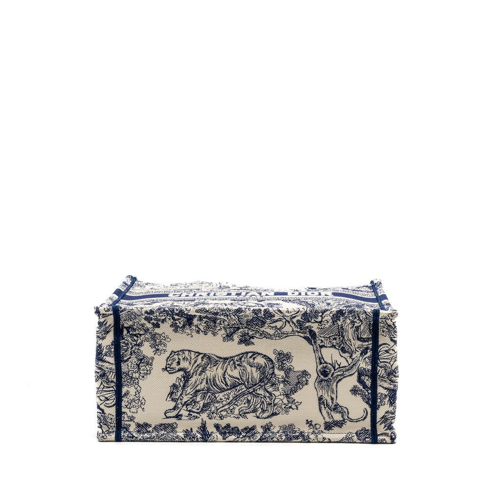 DIOR MEDIUM BOOK TOTE BLUE TOILE DE JOUY EMBROIDERY CANVAS