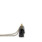 CHANEL DETAILED TOP HANDLE FLAP BAG LAMBSKIN BLACK GHW (MICROCHIP)