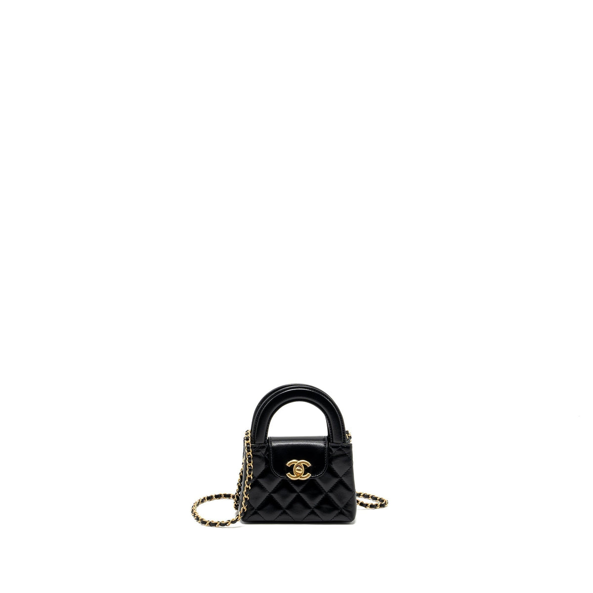 CHANEL 24P MINI NANO KELLY SHOPPER CALFSKIN BLACK GHW(MICROCHIP)