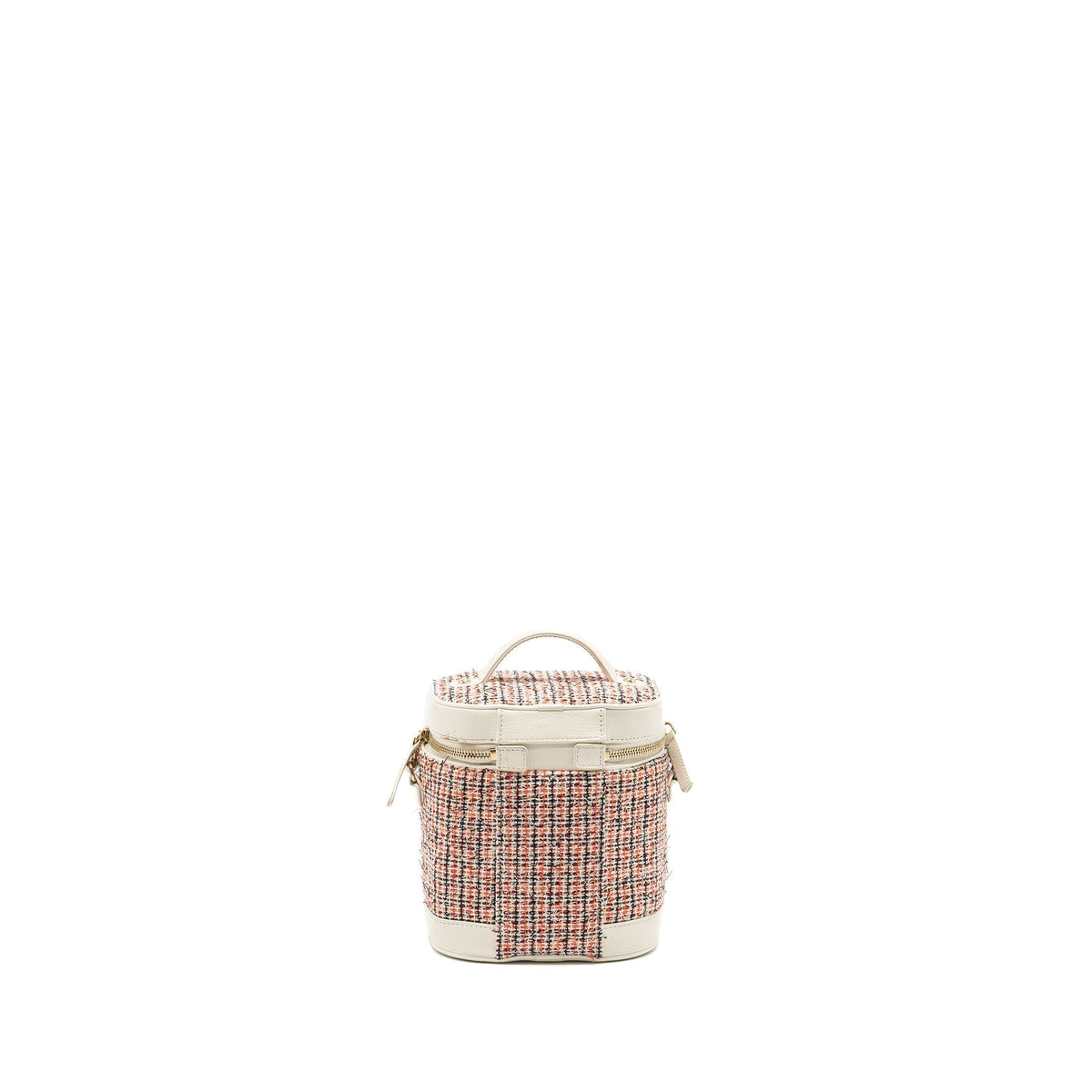 CHANEL TOP HANDLE VANITY CASE WITH CHAIN TWEED MULTICOLOUR WHITE LGHW