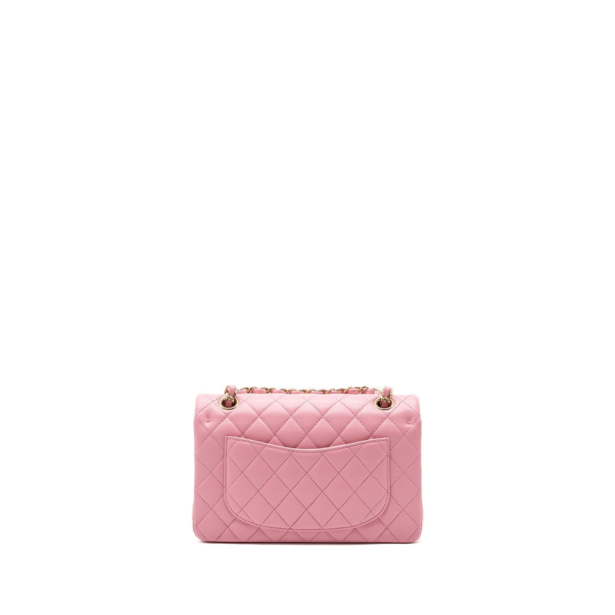 CHANEL SMALL CLASSIC DOUBLE FLAP BAG LAMBSKIN PINK LGHW(MICROCHIP)