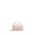 CHANEL TOP HANDLE MINI RECTANGULAR FLAP BAG LAMBSKIN LIGHT PINK LGHW(MICROCHIP)