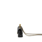 CHANEL DETAILED TOP HANDLE FLAP BAG LAMBSKIN BLACK GHW (MICROCHIP)