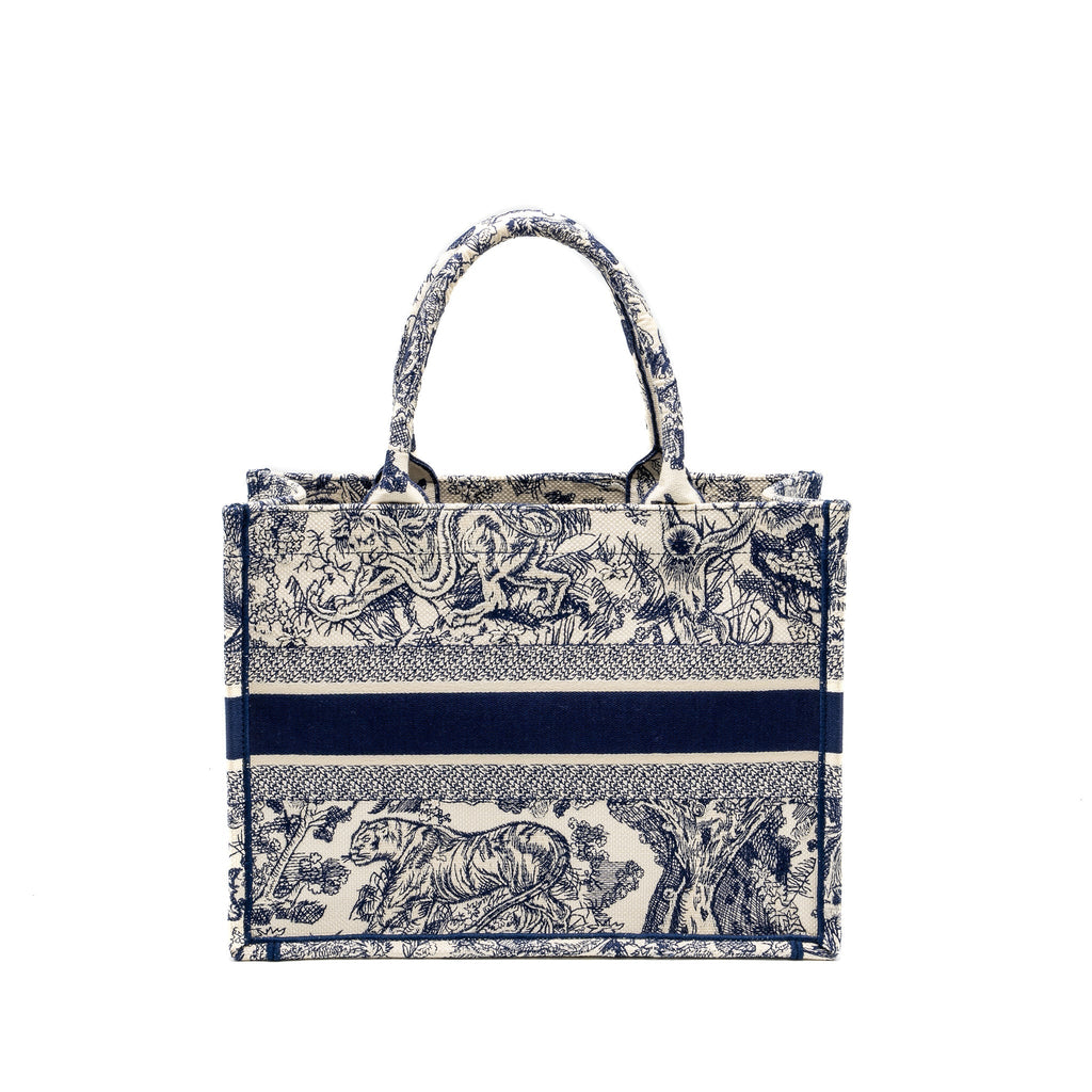 DIOR MEDIUM BOOK TOTE BLUE TOILE DE JOUY EMBROIDERY CANVAS