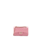 CHANEL SMALL CLASSIC DOUBLE FLAP BAG LAMBSKIN PINK LGHW(MICROCHIP)
