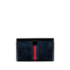 GUCCI OPHIDIA CHAIN BAG DRAGON EMBROIDERED SUEDE BLUE/BLACK/MULTICOLOUR GHW