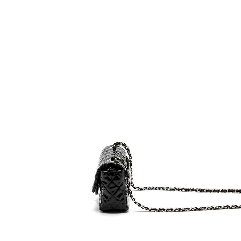 CHANEL MINI RECTANGULAR FLAP BAG PATENT BLACK SHW