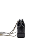 CHANEL SMALL GABRIELLE BACKPACK AGED CALFSKIN BLACK RUTHENIUM HARDWARE (MICROCHIP)
