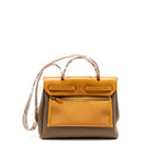 HERMES HERBAG31 ZIP BAG CANVAS / HUNTER ETOUPE / NATURAL SABLE GHW