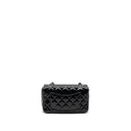 CHANEL MINI RECTANGULAR FLAP BAG PATENT BLACK SHW