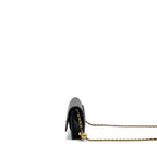 CHANEL PEARL CRUSH WALLET ON CHAIN LAMBSKIN BLACK GHW(MICROCHIP)