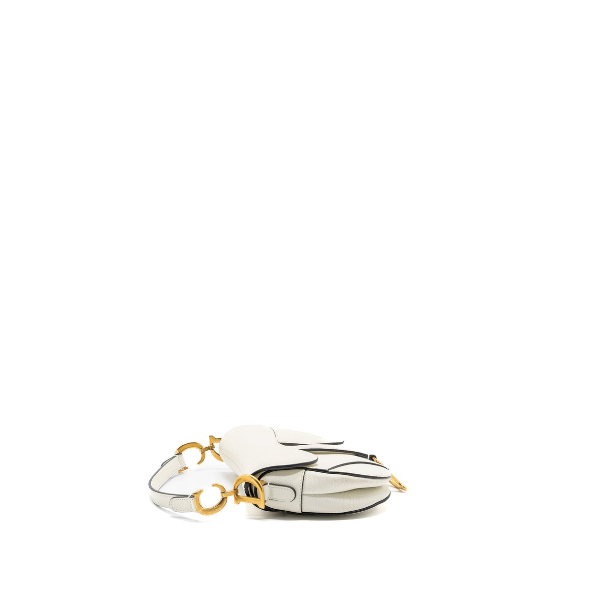 DIOR MINI SADDLE BAG CALFSKIN WHITE BRUSHED GHW