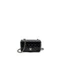 CHANEL MINI RECTANGULAR FLAP BAG PATENT BLACK SHW