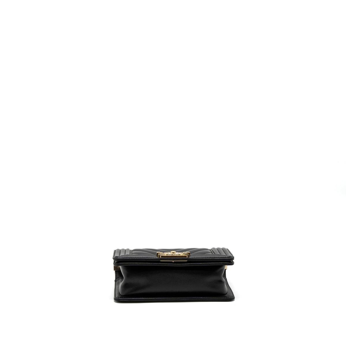 CHANEL SMALL CHEVRON BOY BAG LAMBSKIN BLACK GHW