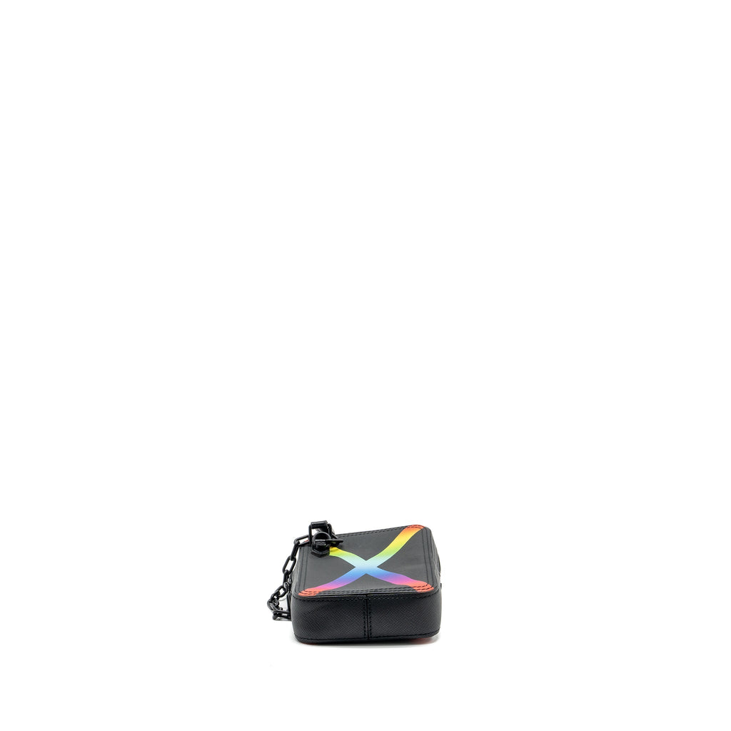 LOUIS VUITTON DANUBE MESSENGER BAG TAIGA BLACK/RAINBOW BLACK HARDWARE