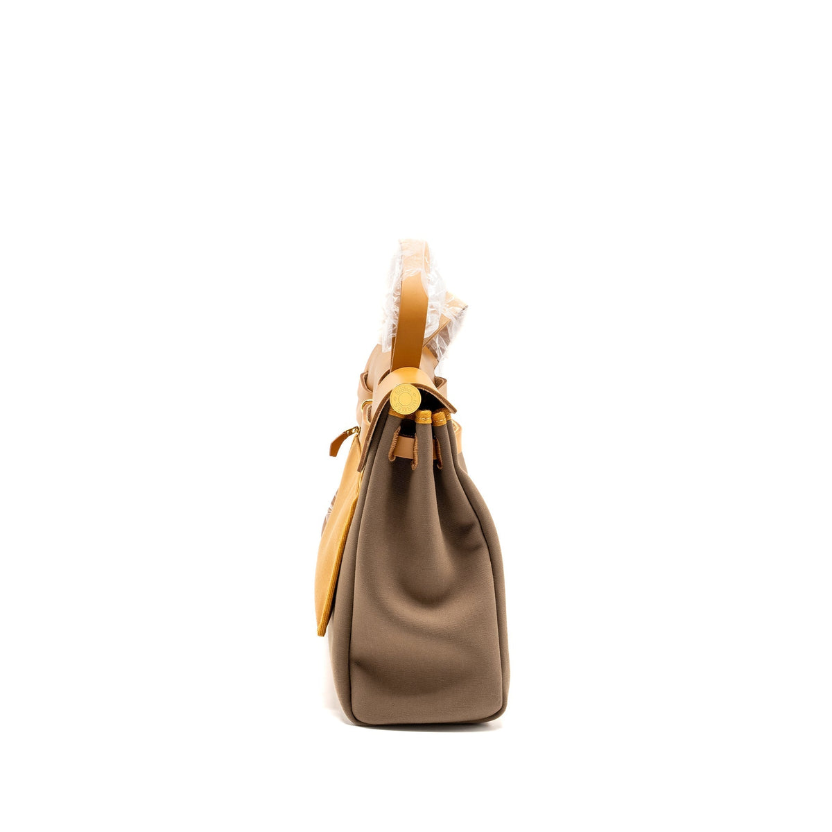 HERMES HERBAG31 ZIP BAG CANVAS / HUNTER ETOUPE / NATURAL SABLE GHW