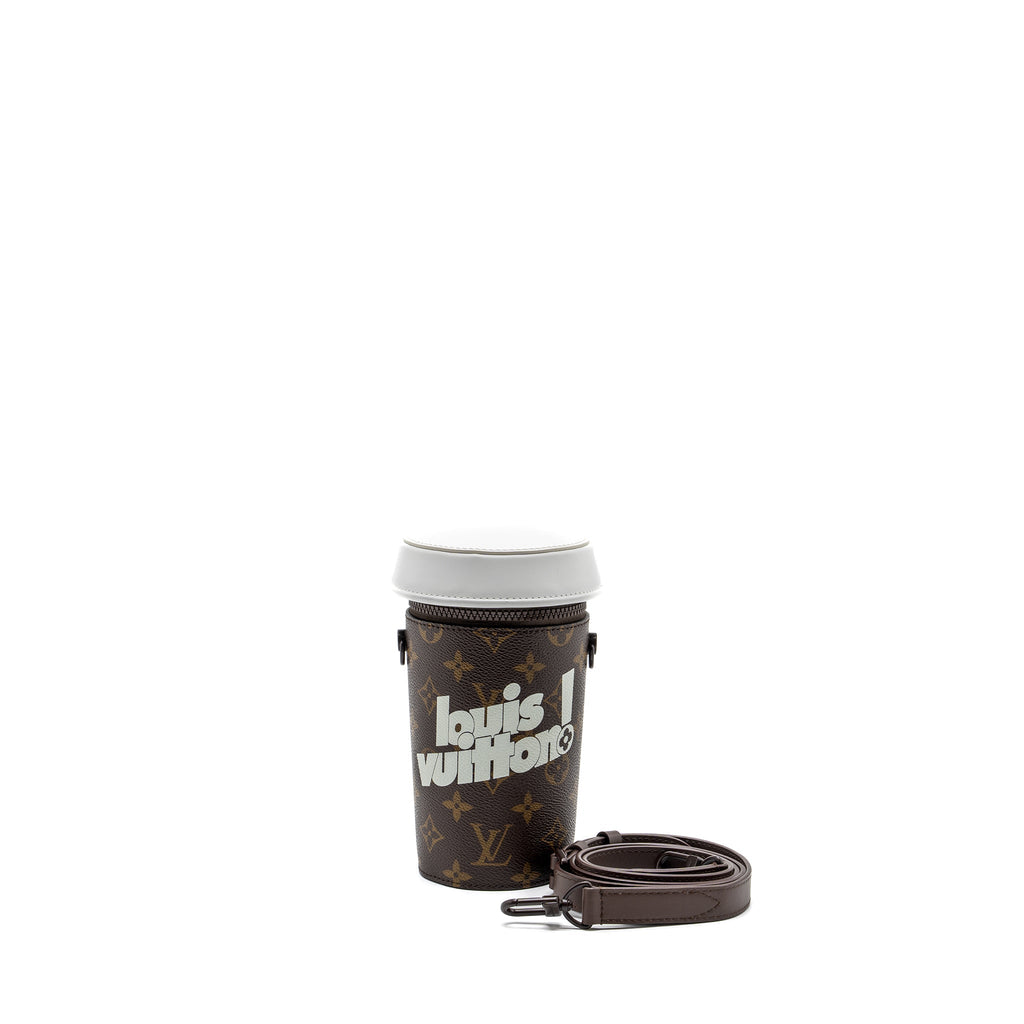 LOUIS VUITTON COFFEE CUP BAG LIMITED EDITION MONOGRAM CANVAS BROWN HARDWARE (NEW VERSION)
