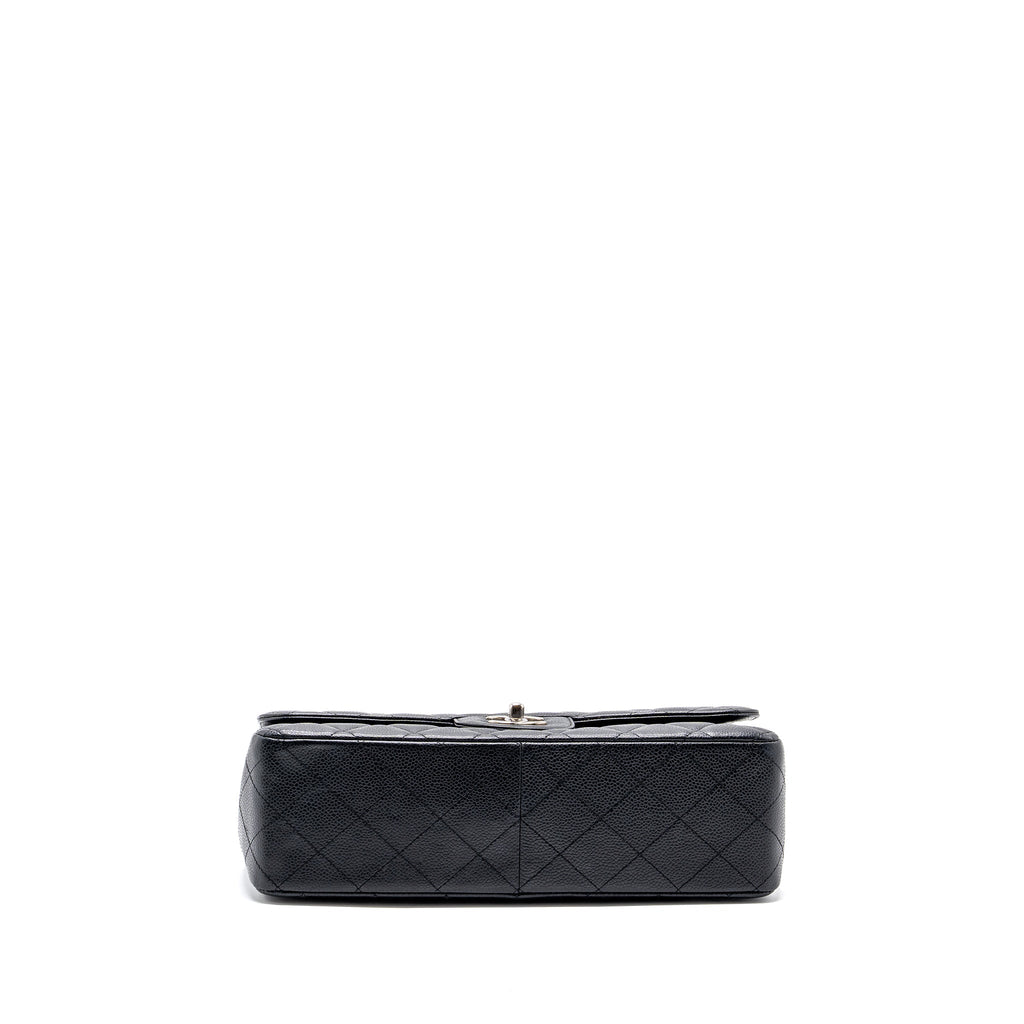 CHANEL JUMBO CLASSIC SINGLE FLAP BAG CAVIAR BLACK SHW