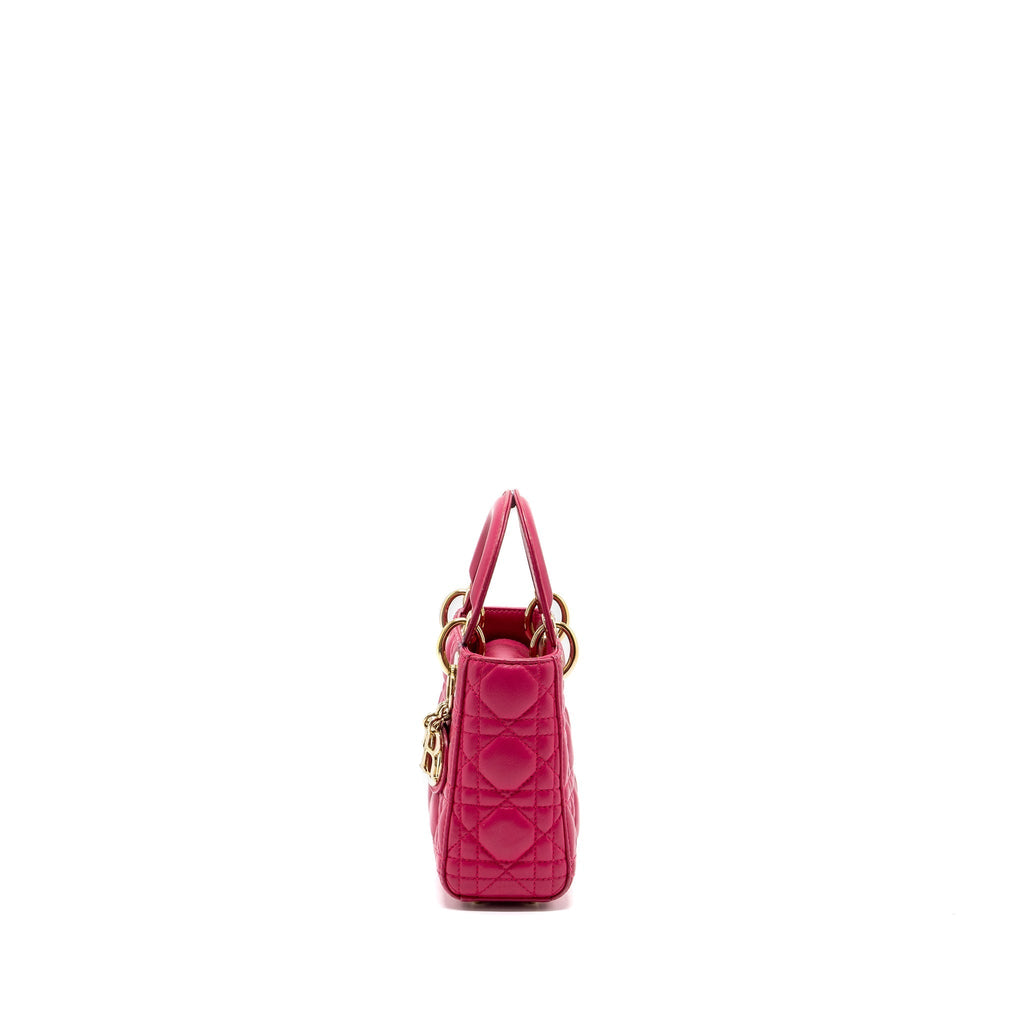 DIOR MINI LADY DIOR LAMBSKIN PINK GHW
