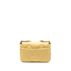 CHANEL SMALL 19 BAG LAMBSKIN YELLOW MULTICOLOUR HARDWARE (MICROCHIP)