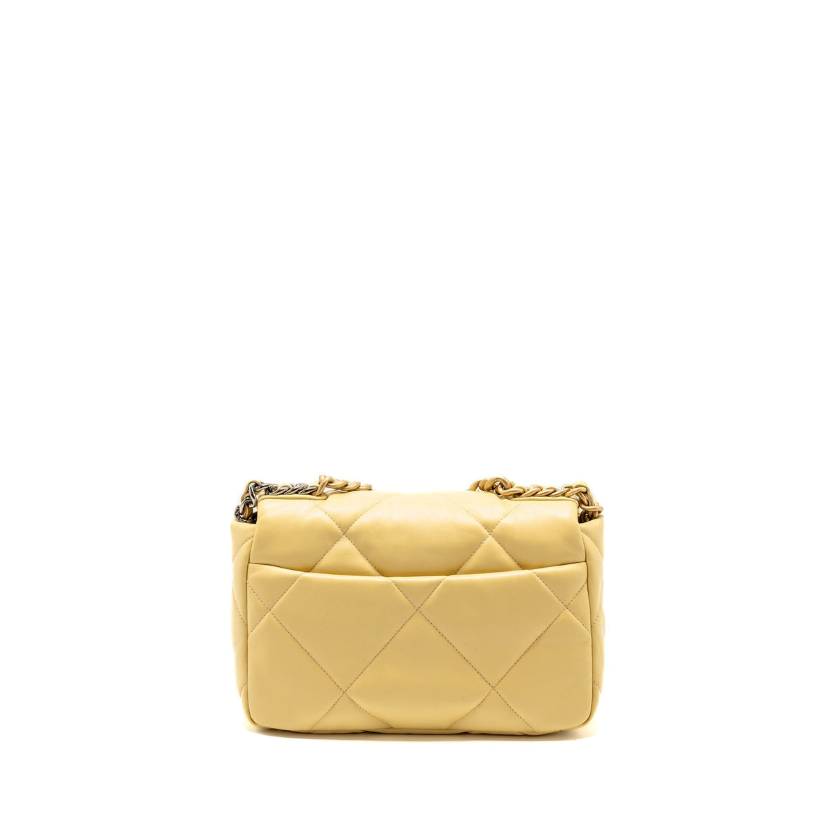 CHANEL SMALL 19 BAG LAMBSKIN YELLOW MULTICOLOUR HARDWARE (MICROCHIP)