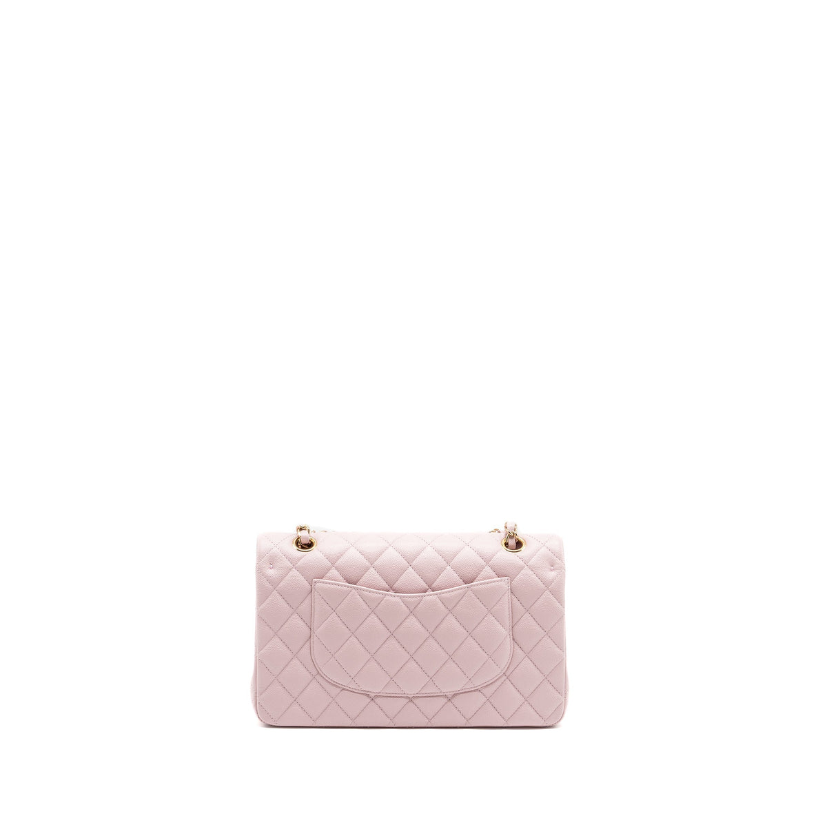 CHANEL 21S MEDIUM CLASSIC DOUBLE FLAP BAG CAVIAR LIGHT PINK LGWH