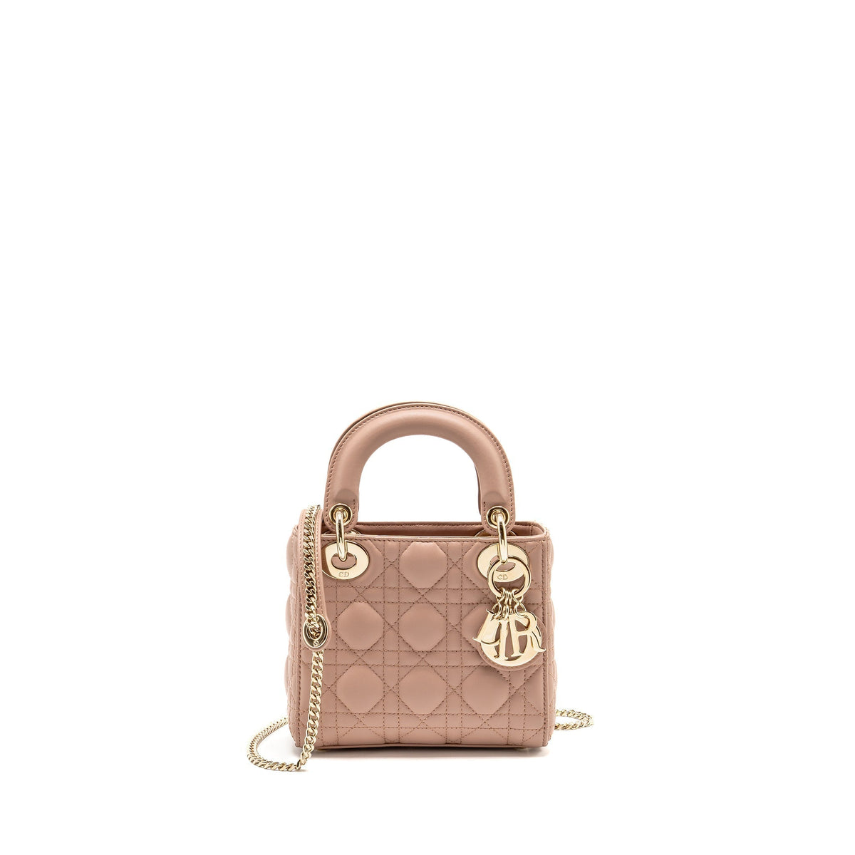 DIOR MINI LADY DIOR BAG LAMBSKIN BLUSH LGHW