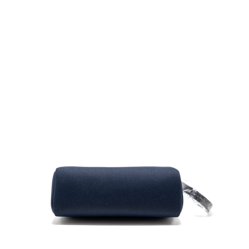 HERMES HERBAG 31 ZIP BAG CANVAS / LEATHER BLUE MARINE / BLACK GHW