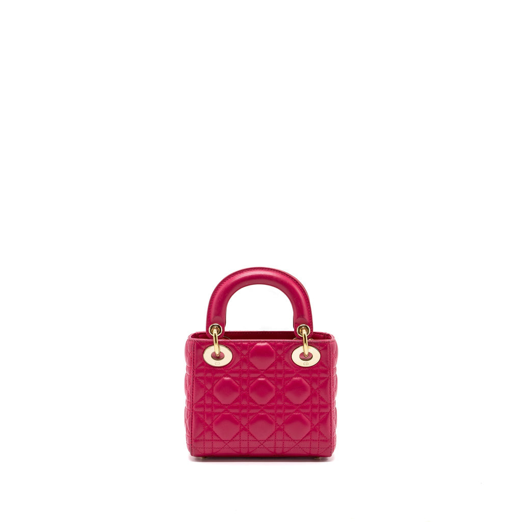 DIOR MINI LADY DIOR LAMBSKIN PINK GHW