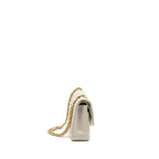 CHANEL VINTAGE MEDIUM CLASSIC DOUBLE FLAP BAG LAMBSKIN WHITE GHW