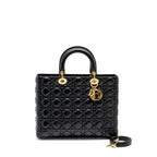 DIOR LARGE LADY DIOR LAMBSKIN BLACK GHW