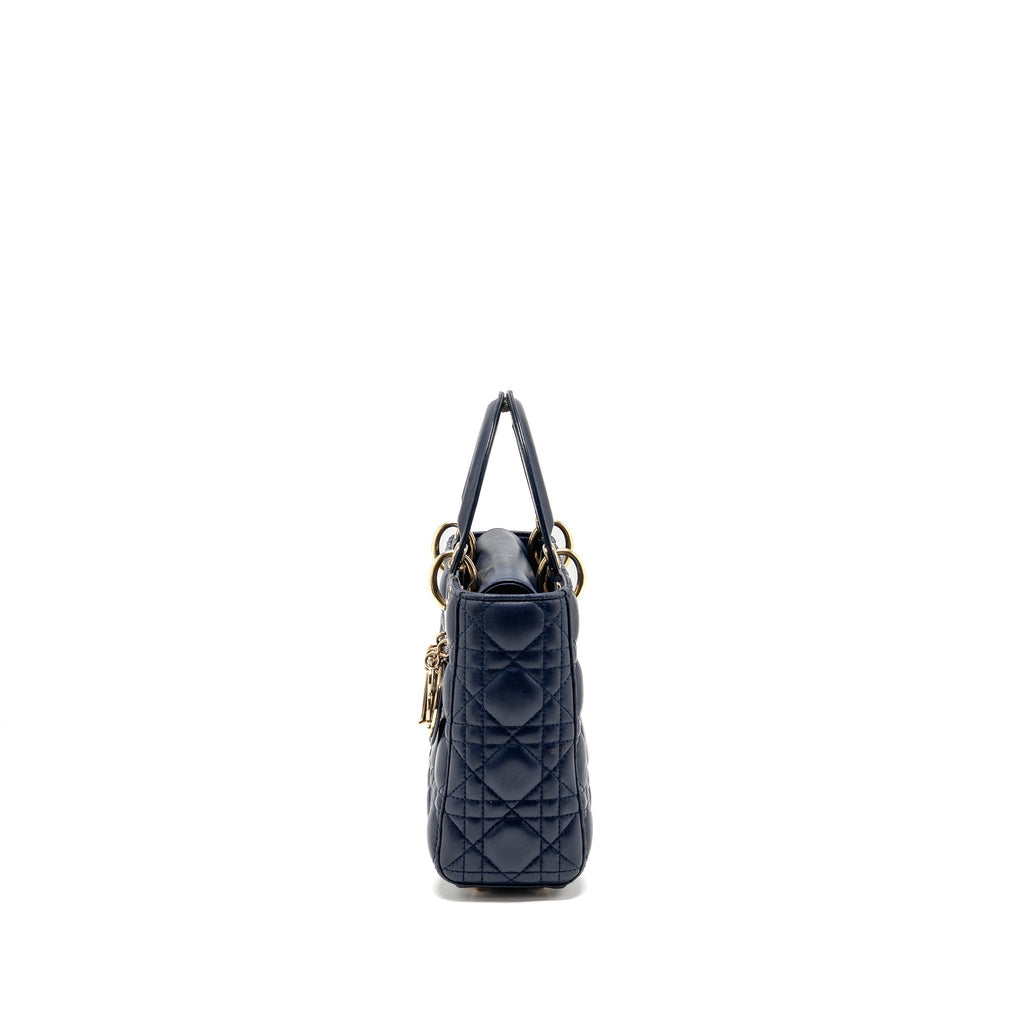 DIOR MY ABC SMALL LADY DIOR LAMBSKIN DARK BLUE LGHW