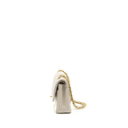 CHANEL VINTAGE MEDIUM CLASSIC DOUBLE FLAP BAG LAMBSKIN WHITE GHW