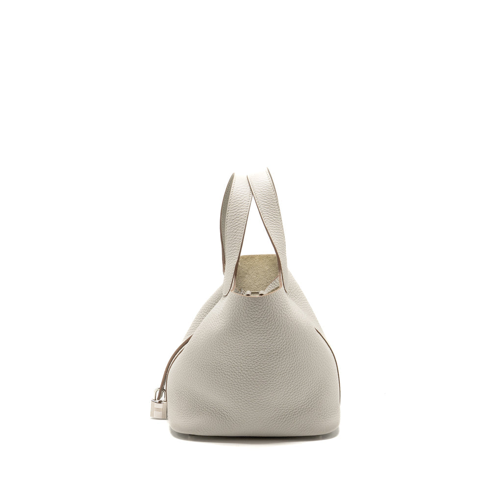 Hermes Picotin 18 Lock Bag Clemence Gris Perle SHW