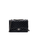 CHANEL JUMBO CLASSIC SINGLE FLAP BAG CAVIAR BLACK SHW