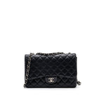 CHANEL JUMBO CLASSIC SINGLE FLAP BAG CAVIAR BLACK SHW