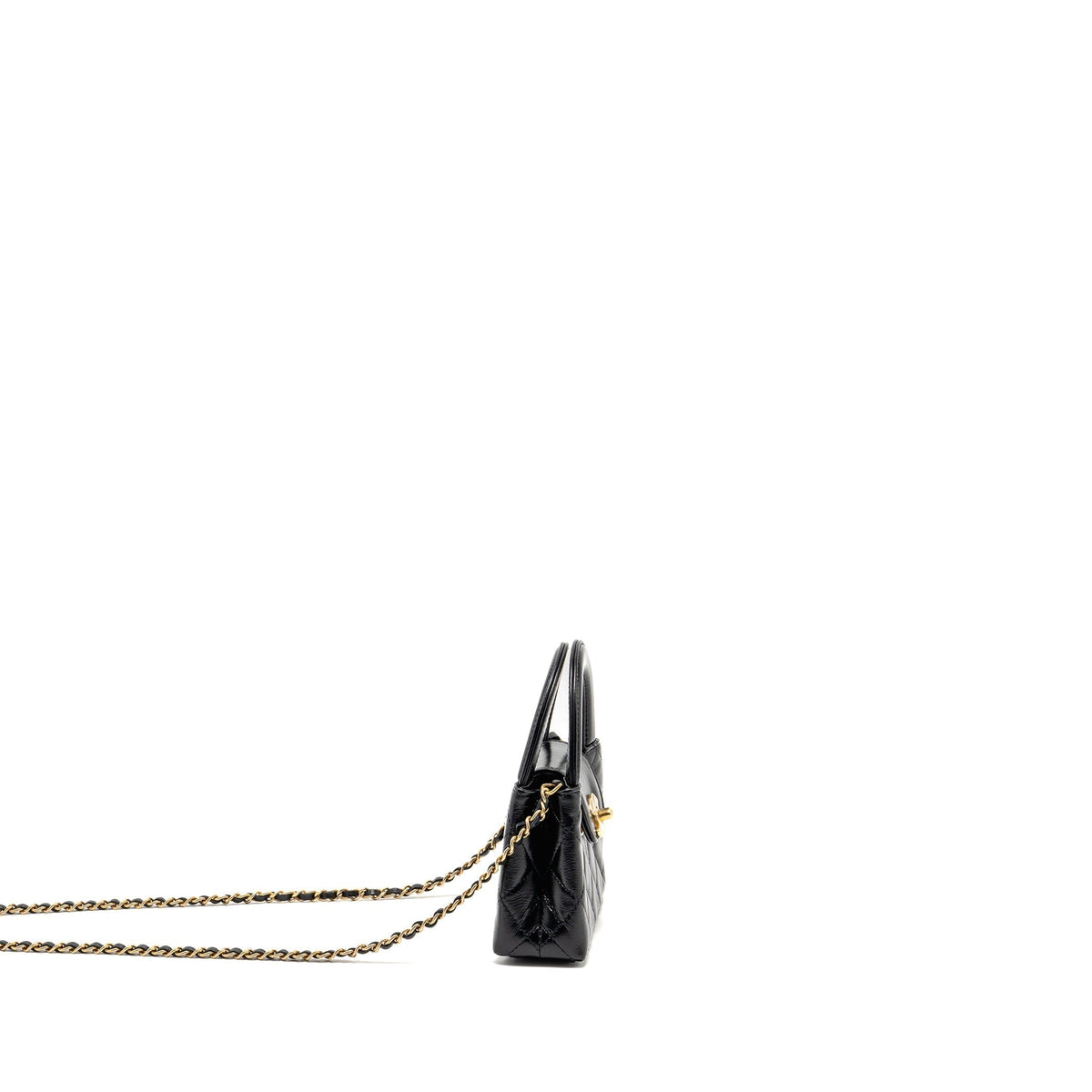 CHANEL 24P MINI NANO KELLY SHOPPER CALFSKIN BLACK GHW (MICROCHIP)