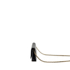 CHANEL BOY WALLET ON CHAIN LAMBSKIN BLACK GHW
