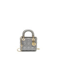 DIOR MINI LADY DIOR LAMBSKIN GREY LGHW