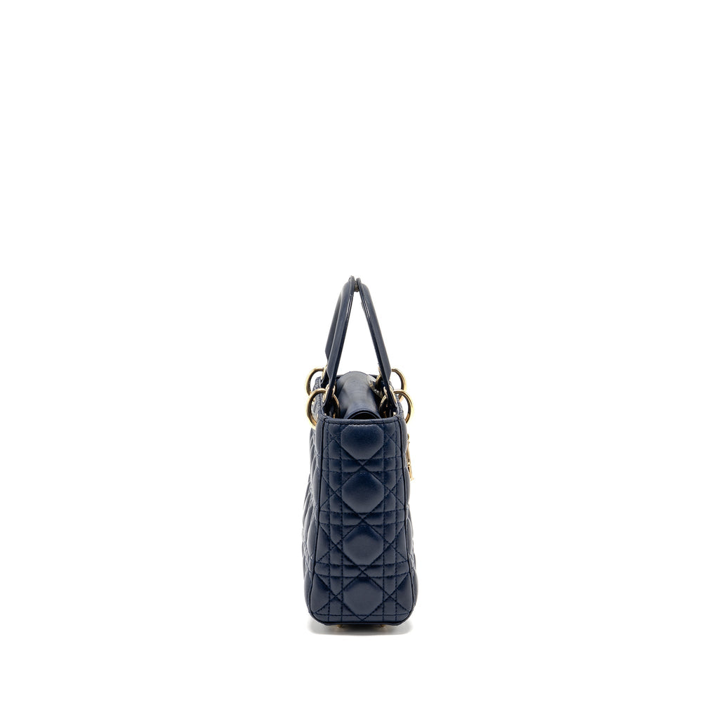 DIOR MY ABC SMALL LADY DIOR LAMBSKIN DARK BLUE LGHW