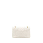 CHANEL VINTAGE MEDIUM CLASSIC DOUBLE FLAP BAG LAMBSKIN WHITE GHW