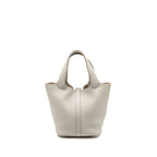 Hermes Picotin 18 Lock Bag Clemence Gris Perle SHW